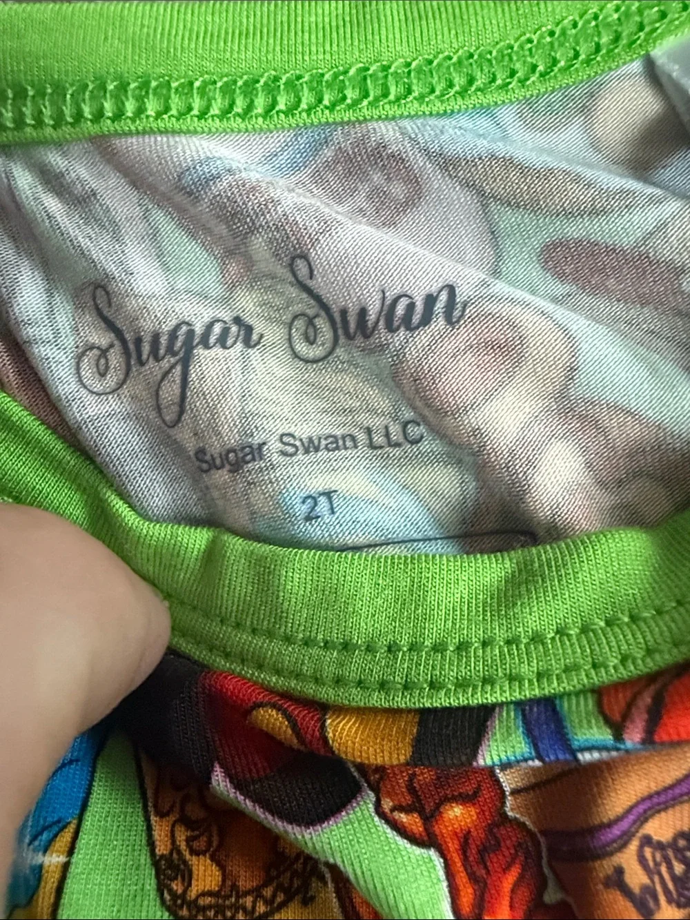 Sugar Swan Green Snack-Print Girls Matching Set